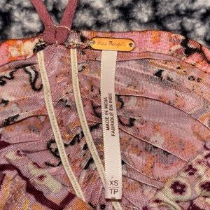 Free People Lavender and Pink Patterned Top